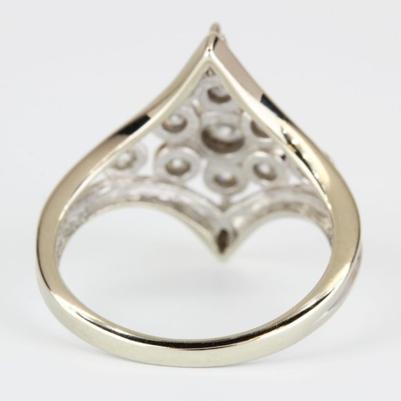 14K White Gold Bezel-Set MCM Style Diamond Ring by Weindling - Picture 4 of 7